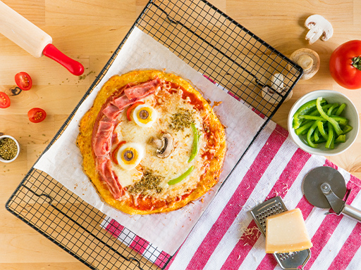 Pizza divertida com um bongo